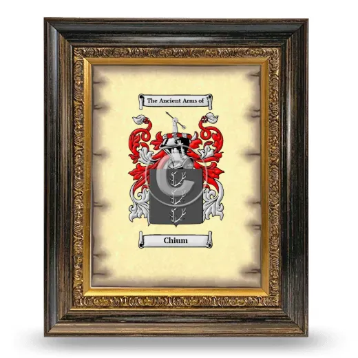 Chium Coat of Arms Framed - Heirloom