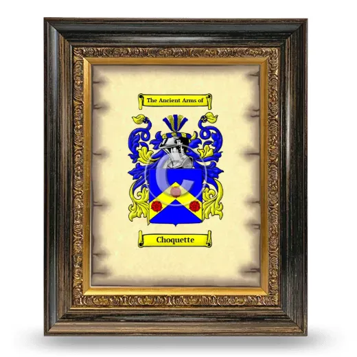 Choquette Coat of Arms Framed - Heirloom