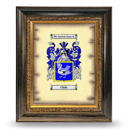 Chris Coat of Arms Framed - Heirloom