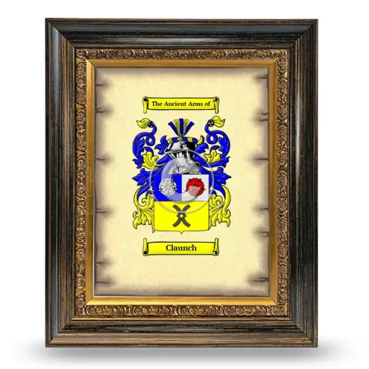 Claunch Coat of Arms Framed - Heirloom