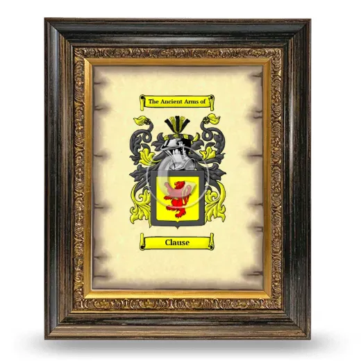 Clause Coat of Arms Framed - Heirloom