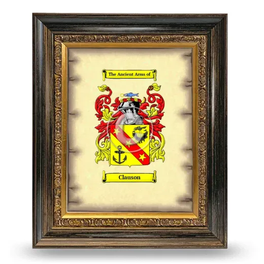 Clauson Coat of Arms Framed - Heirloom