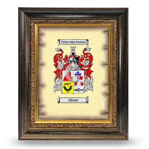 Cleant Coat of Arms Framed - Heirloom