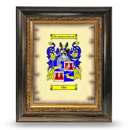 Clor Coat of Arms Framed - Heirloom