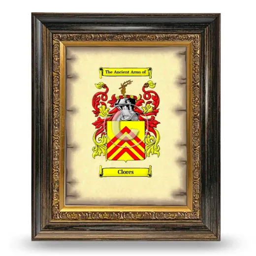Clores Coat of Arms Framed - Heirloom