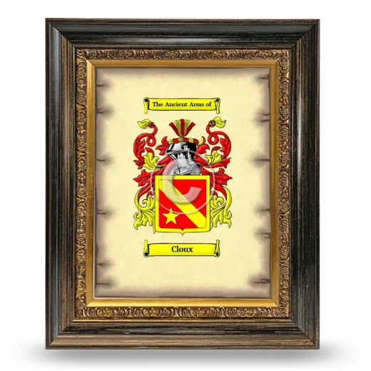 Cloux Coat of Arms Framed - Heirloom