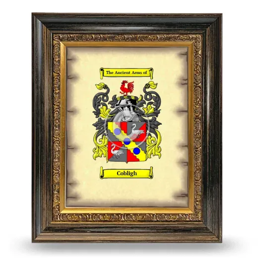 Cobligh Coat of Arms Framed - Heirloom