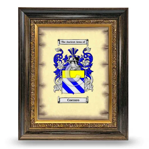 Coccaro Coat of Arms Framed - Heirloom