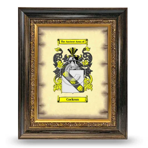 Cockrun Coat of Arms Framed - Heirloom