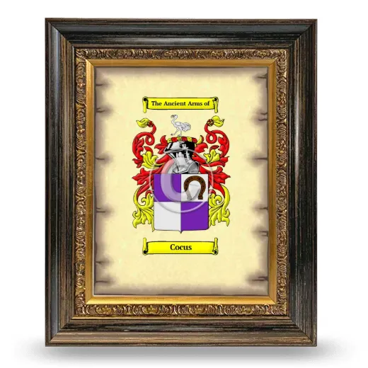 Cocus Coat of Arms Framed - Heirloom