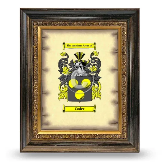 Coder Coat of Arms Framed - Heirloom