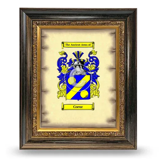 Coeur Coat of Arms Framed - Heirloom