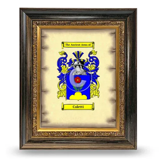 Coletti Coat of Arms Framed - Heirloom