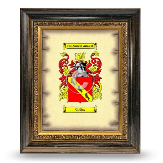 Coliss Coat of Arms Framed - Heirloom