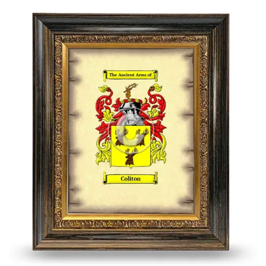 Coliton Coat of Arms Framed - Heirloom
