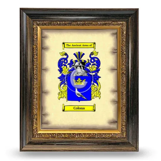 Colona Coat of Arms Framed - Heirloom