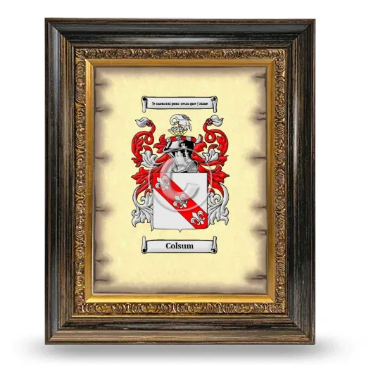 Colsum Coat of Arms Framed - Heirloom