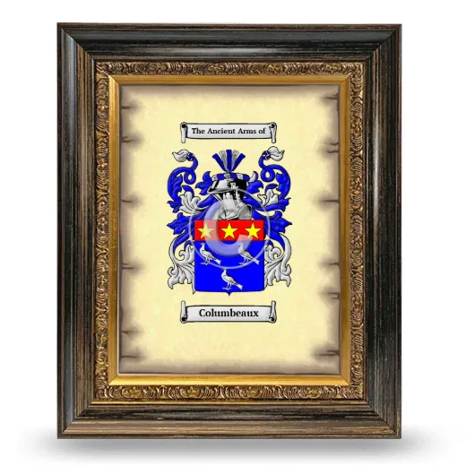Columbeaux Coat of Arms Framed - Heirloom