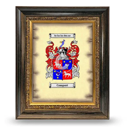 Comport Coat of Arms Framed - Heirloom
