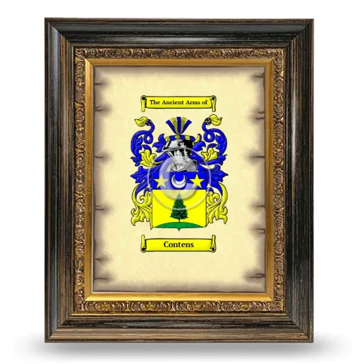 Contens Coat of Arms Framed - Heirloom