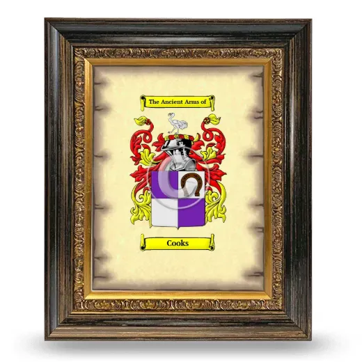 Cooks Coat of Arms Framed - Heirloom