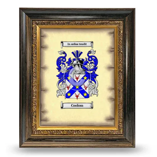 Coolom Coat of Arms Framed - Heirloom