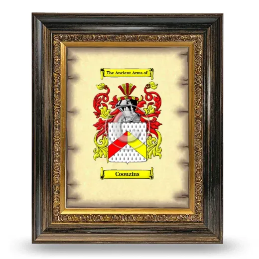 Coouzins Coat of Arms Framed - Heirloom
