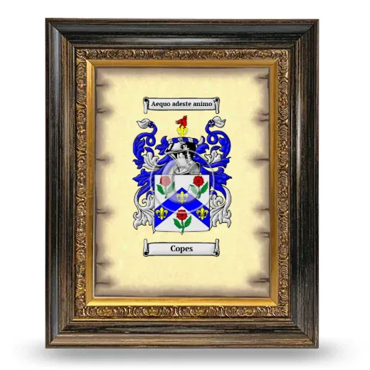 Copes Coat of Arms Framed - Heirloom
