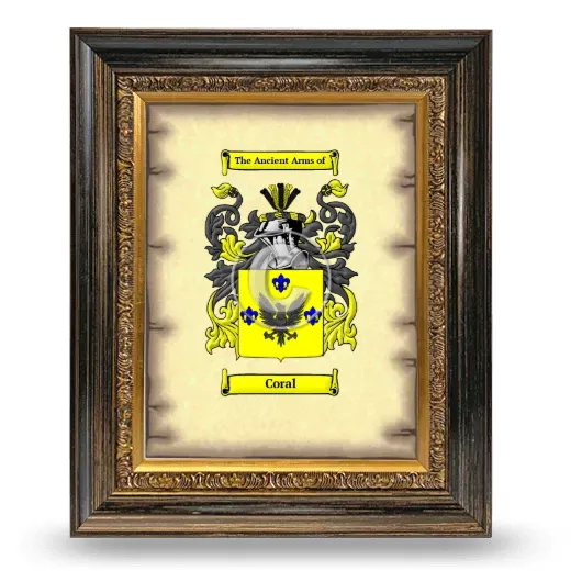 Coral Coat of Arms Framed - Heirloom