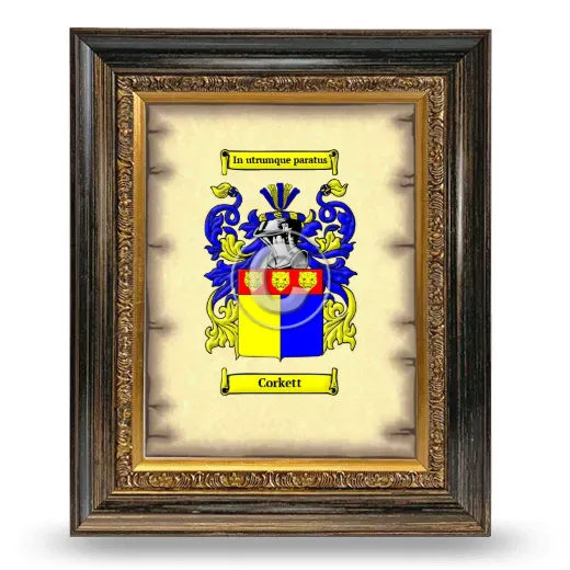 Corkett Coat of Arms Framed - Heirloom