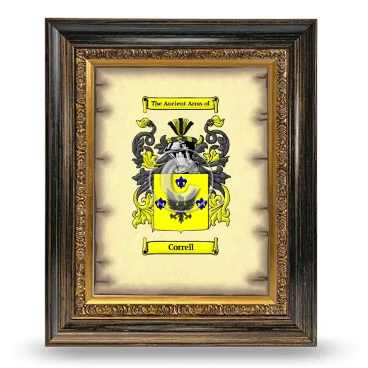 Correll Coat of Arms Framed - Heirloom