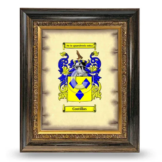 Costillas Coat of Arms Framed - Heirloom