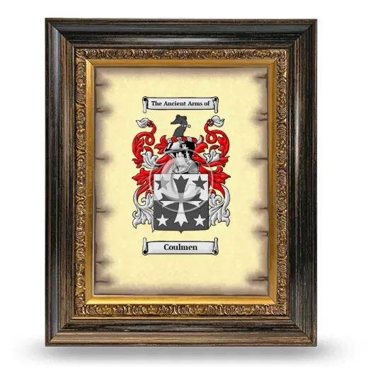 Coulmen Coat of Arms Framed - Heirloom