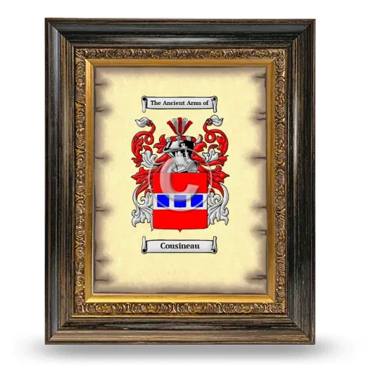 Cousineau Coat of Arms Framed - Heirloom
