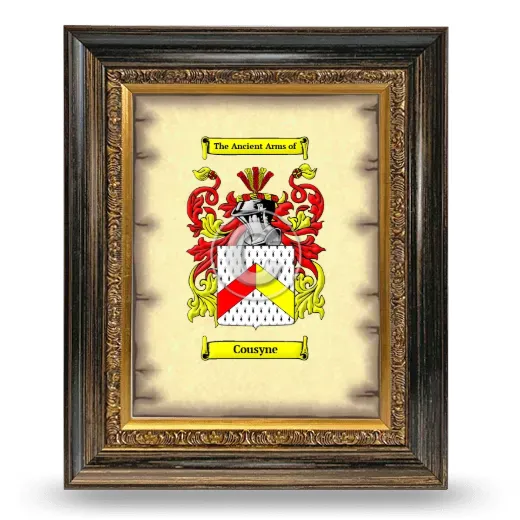 Cousyne Coat of Arms Framed - Heirloom