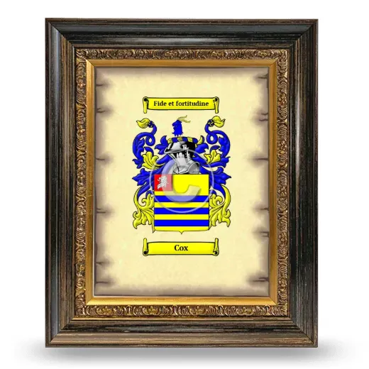 Cox Coat of Arms Framed - Heirloom
