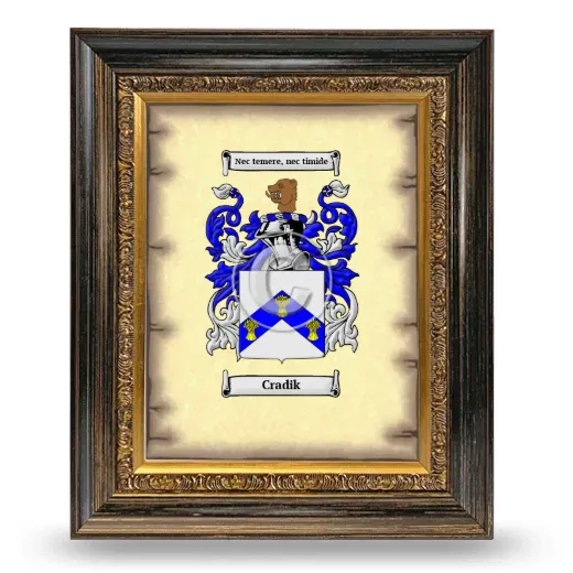 Cradik Coat of Arms Framed - Heirloom