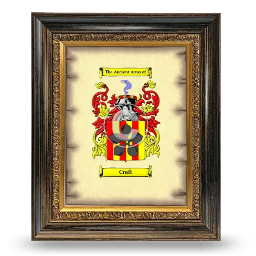 Craft Coat of Arms Framed - Heirloom