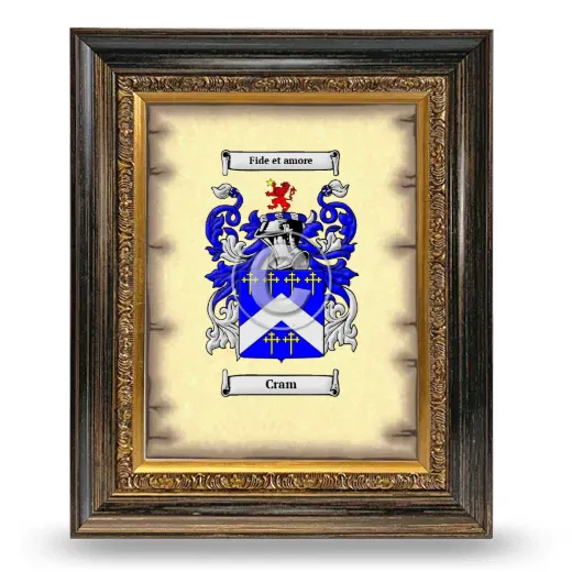 Cram Coat of Arms Framed - Heirloom