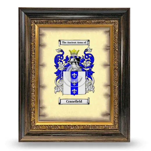 Cranefield Coat of Arms Framed - Heirloom