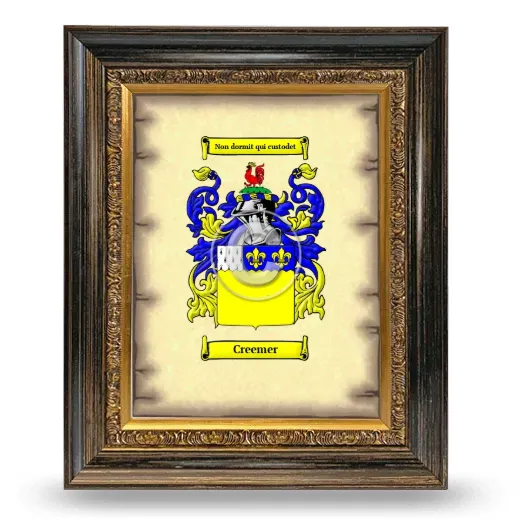 Creemer Coat of Arms Framed - Heirloom