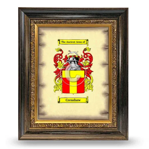Crenshaw Coat of Arms Framed - Heirloom