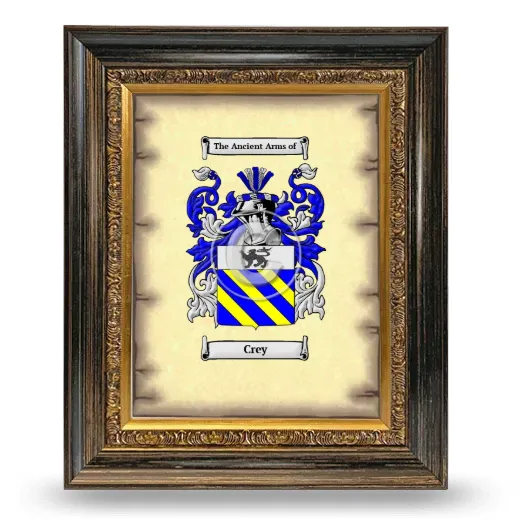 Crey Coat of Arms Framed - Heirloom