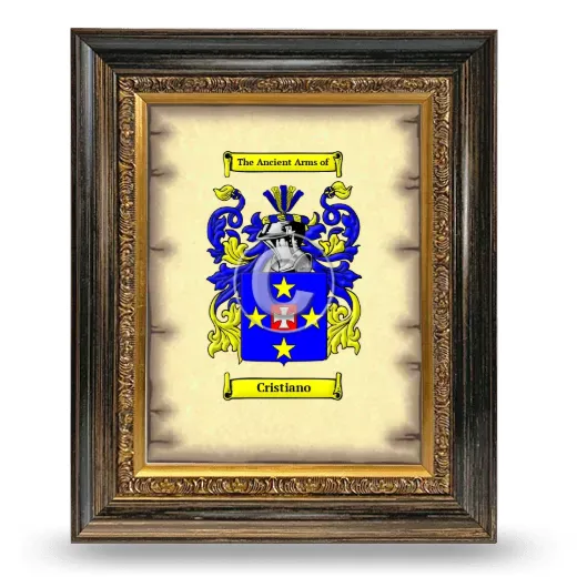 Cristiano Coat of Arms Framed - Heirloom