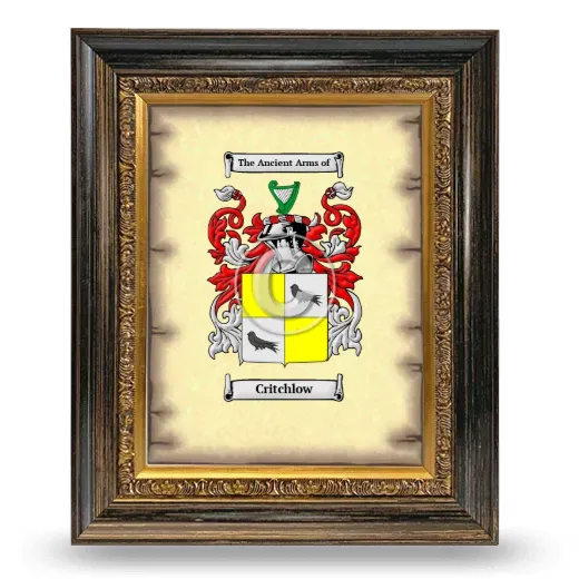 Critchlow Coat of Arms Framed - Heirloom
