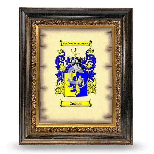 Croften Coat of Arms Framed - Heirloom