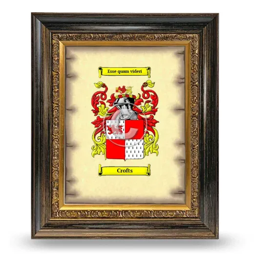 Crofts Coat of Arms Framed - Heirloom