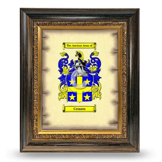 Cronen Coat of Arms Framed - Heirloom
