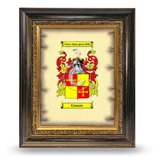 Crosser Coat of Arms Framed - Heirloom