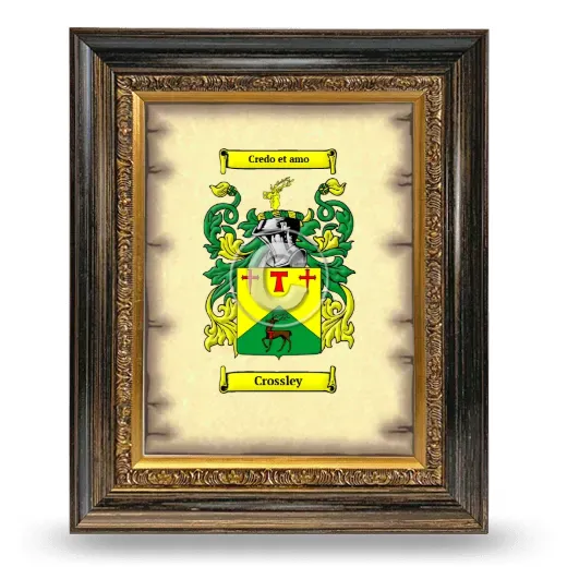 Crossley Coat of Arms Framed - Heirloom